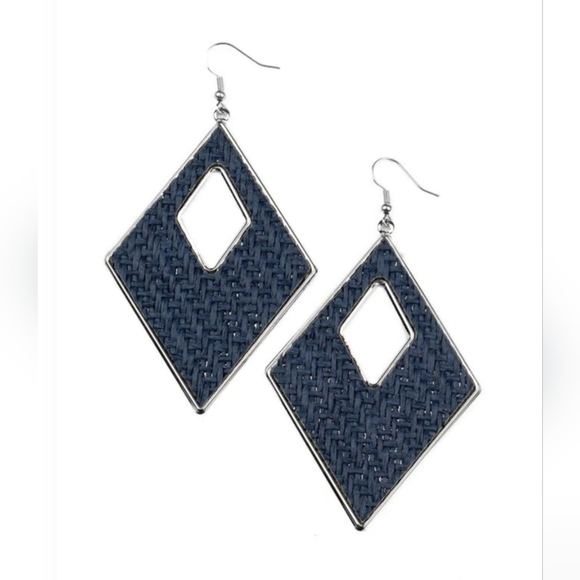 Woven Wanderer Blue Earrings 💙 😍 NWT SALE  Silver outline - Picture 1 of 4